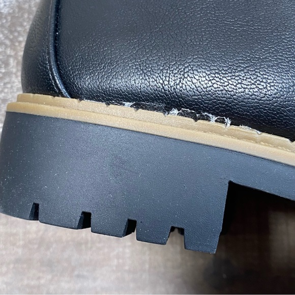 Style & co women’s lace up lug soles faux leather black boots size 9M NEW - Picture 5 of 7